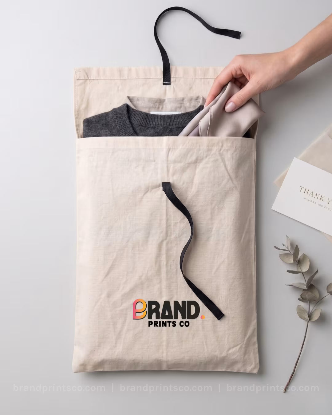 Custom Cotton Garment Envelope Bag(130 GSM, 100% Cotton)