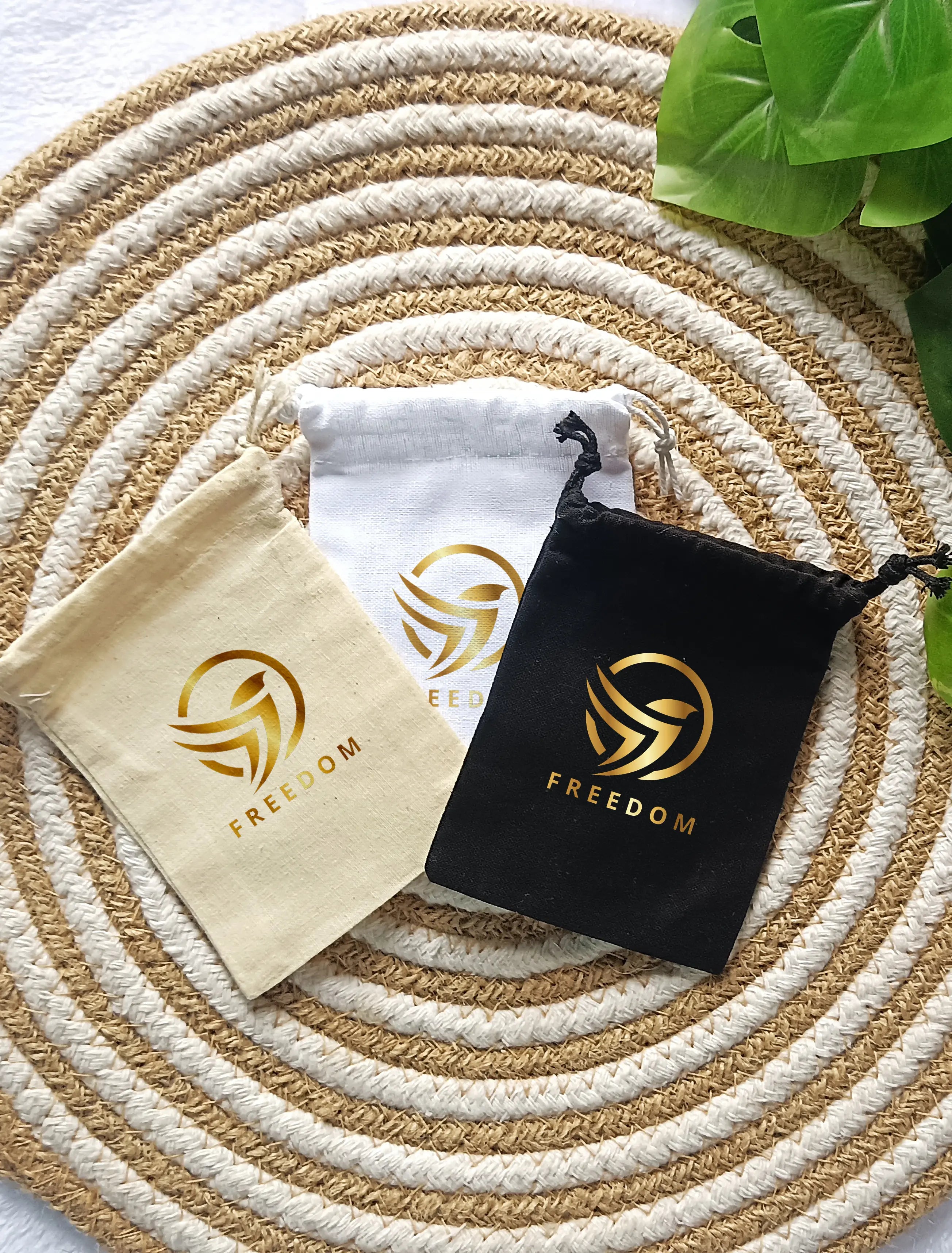 Custom Cotton Drawstring Pouches - Personalized Printed Fabric Bags for ...