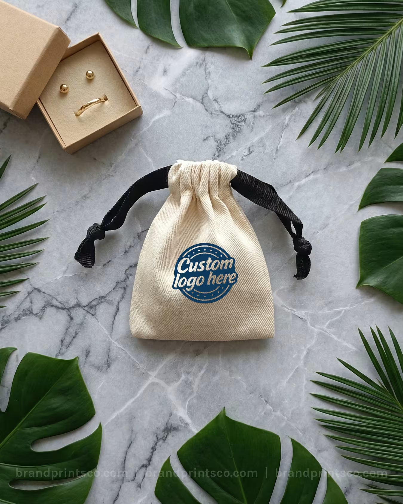 Custom Canvas Drawstring Pouch