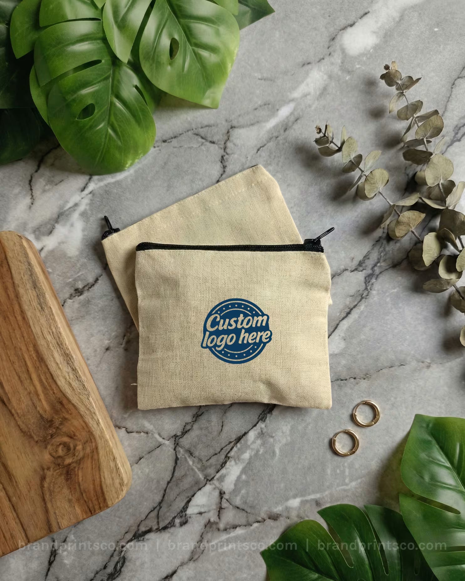 Custom Cotton Zipper Pouches – MOQ 50 | Multi-Color Print