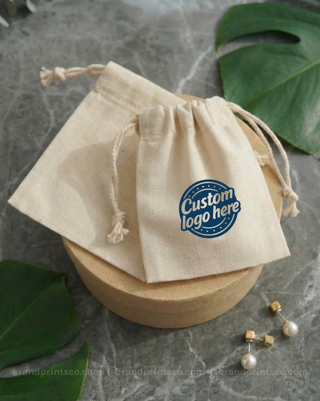 Custom Cotton Drawstring Pouches - Personalized Printed Fabric Bags for ...
