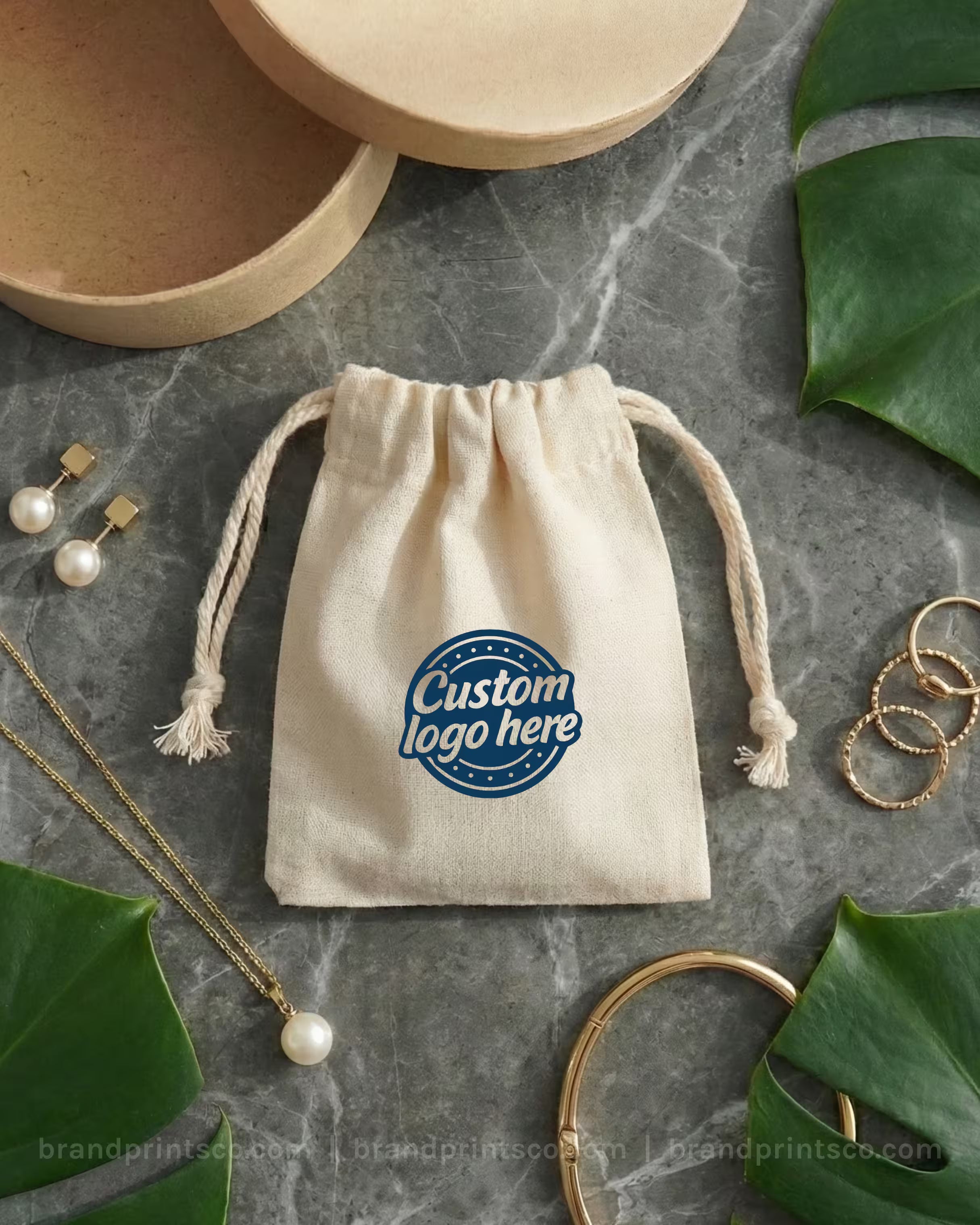 Custom Cotton Drawstring Pouches